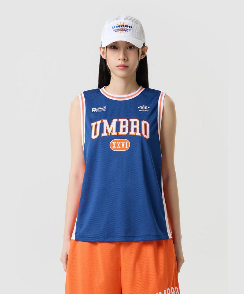 UMBRO Chant Mesh Graphic Logo Sleeveless T-Shirt Navy Ur324Csl72 (Type A)