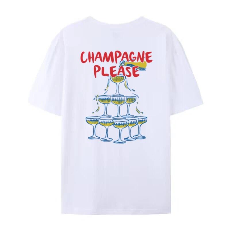 Back Print Champagne T Shirt Retro Cute Champagne Lovers TShirts Short Sleeve Bachelorette Party Shirt Summer Unisexs Clothing