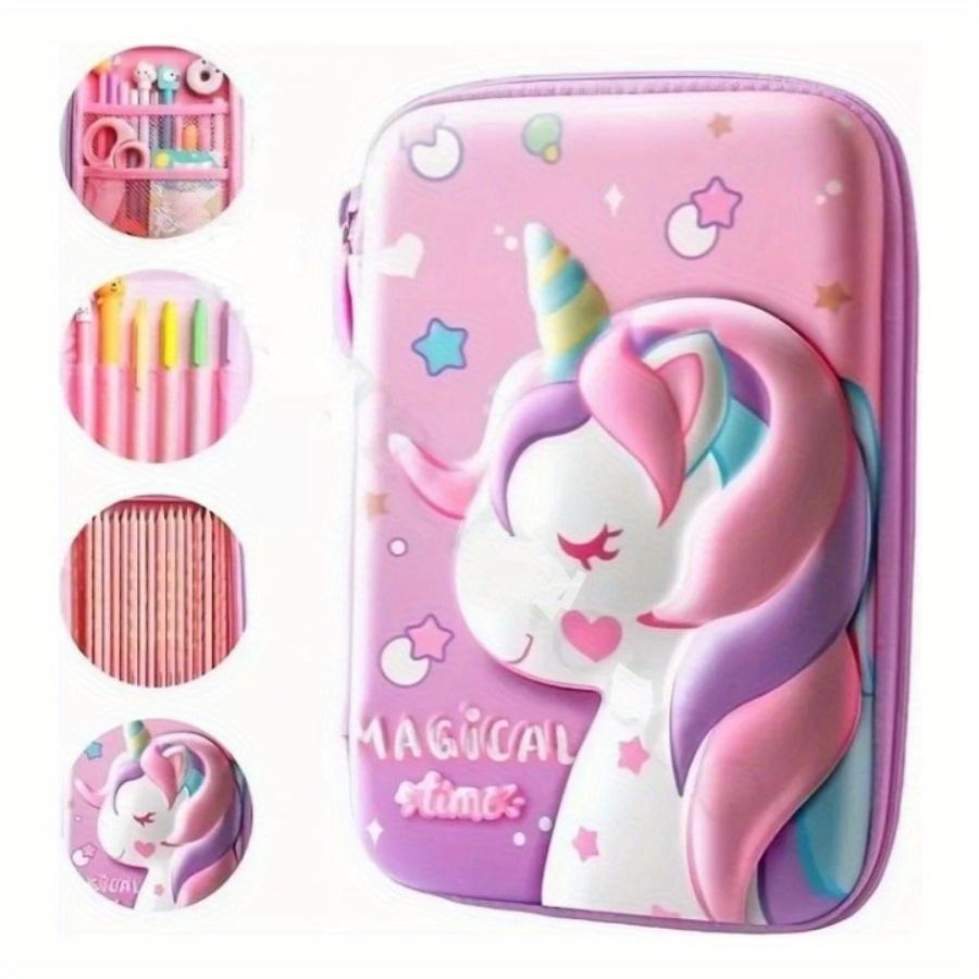 Unicorn School Pencil Case Large Capacity Organizer Stationery Box Zipper Storage Box Birthday Gifts School Supplies