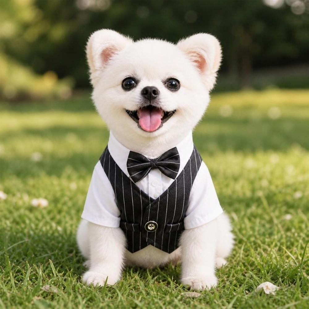 Button Closure Dog Wedding Suit Lightweight Spring Suit Shirt Pet Tuxedo Outfit Wedding Ceremony