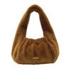 1342 Fluffy Eco Fur Faux Fur Small Horizontal One Shoulder Tote Bag SC Baby Lou Dumpling A [Rootote] (01 Chocolate)
