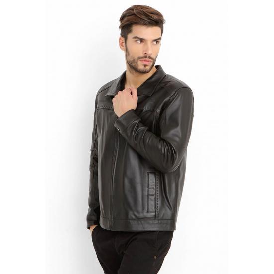 Мужское пальто Мужское черное пальто Повседневная одежда Особый дизайн Роскошное пальто из натуральной кожи