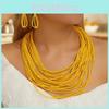 Glass Women Beaded Jewelry Set Multilayer Circular Design For Office Casual Use