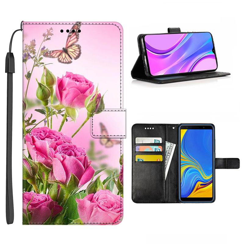 Книга Кожаная Милый Чехол Для Samsung Galaxy A12 A02 A03s A42 A32 4G A52s 5G Чехол Кошелек Цветок Расписанный Крутой Подставка Флип A 03s 12