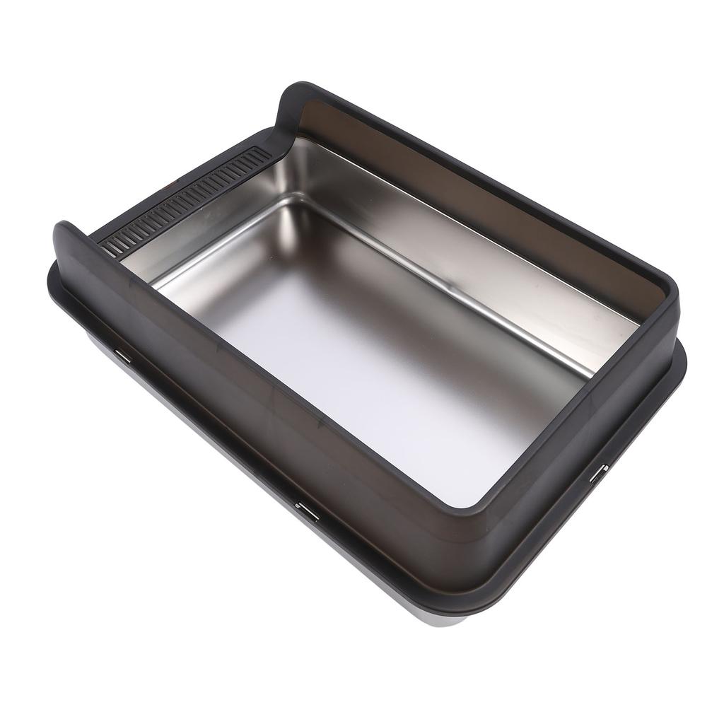Stainless Steel Litter Box Anti Splashing Odorless Easy To Clean High Sides Semi Enclosed Cat
