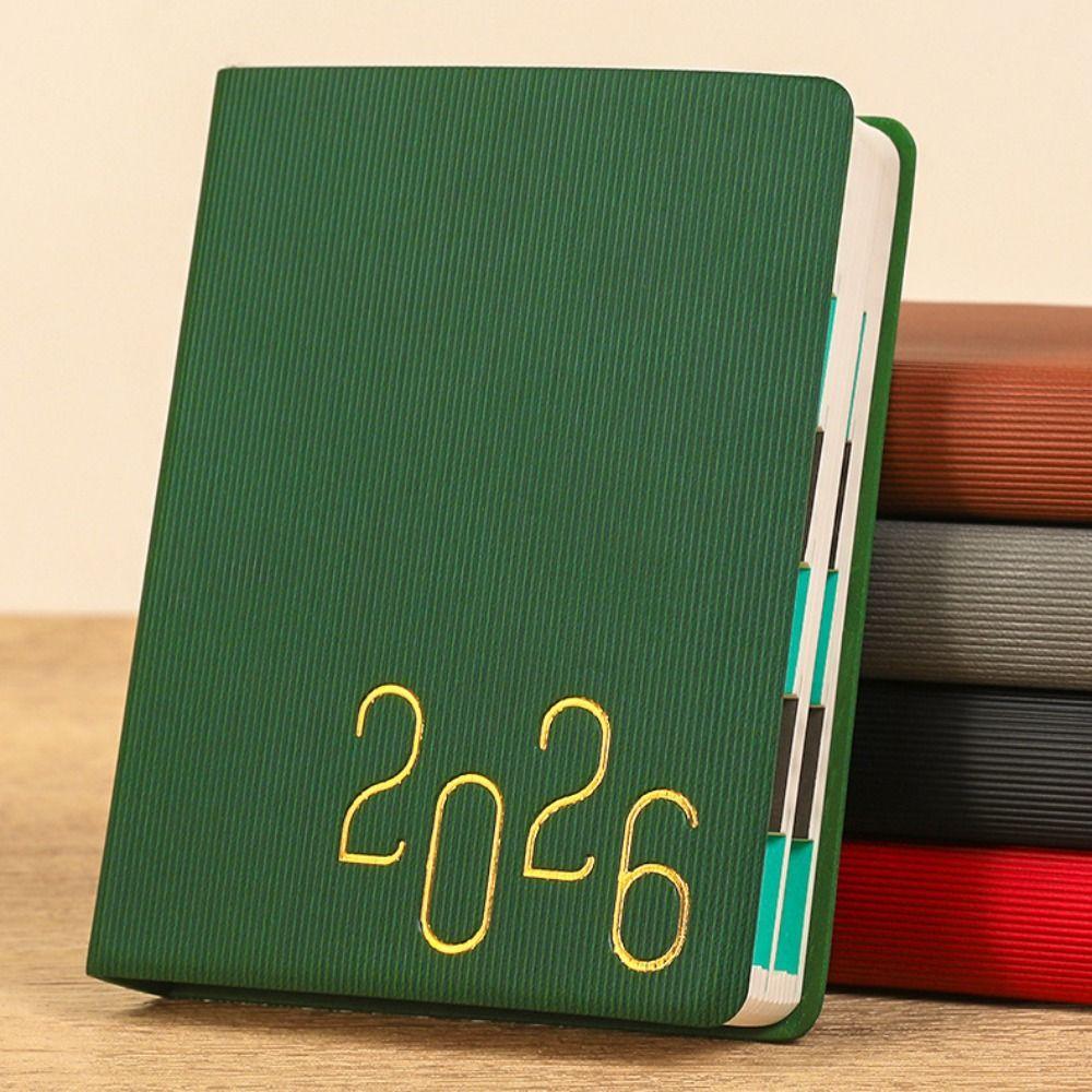 Pu Leather 2026 Schedule Planner Notepad English B6 Schedule Book Office Work Planner Student