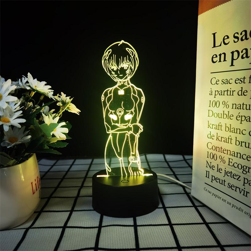 Светодиодный ночник Neon Genesis Evangelion: Цветная сенсорная 3D акриловая фигурка с дистанционным управлением