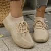 2024 Spring Women's Knitted Breathable Sneakers Lightweight Non Slip Sports Tennis Shoes for Women Comfy Lace Up Casual Flats
