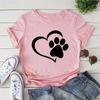 Женские футболки, модные собачьи лапы с короткими рукавами и круглым вырезом, летние топы, футболки больших размеров