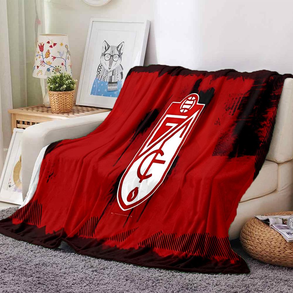Granada Golden Crest Flannel Blanket, Soft Polyester, Modern Design, All-Season for Camping, Travel, Gifts for holidays or birthdays