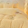 Autumn and Winter Thickened Rabbit Plush Three-dimensional Milk Velvet Winter Warm Sheets and Fitted Sheets Bedding Double Four-piece Set