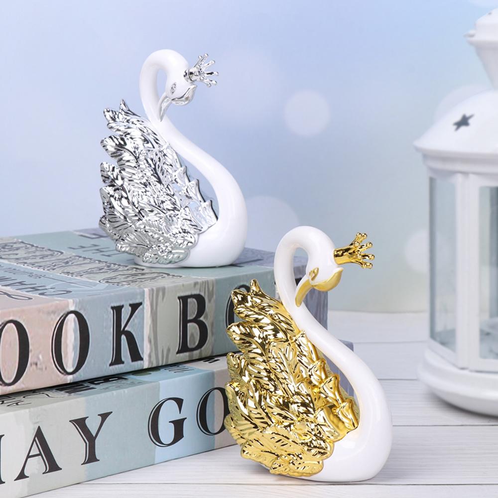 Праздничный настольный романтический настольный декоративный миниатюрный орнамент на годовщину статуэтка лебедя украшение на торт