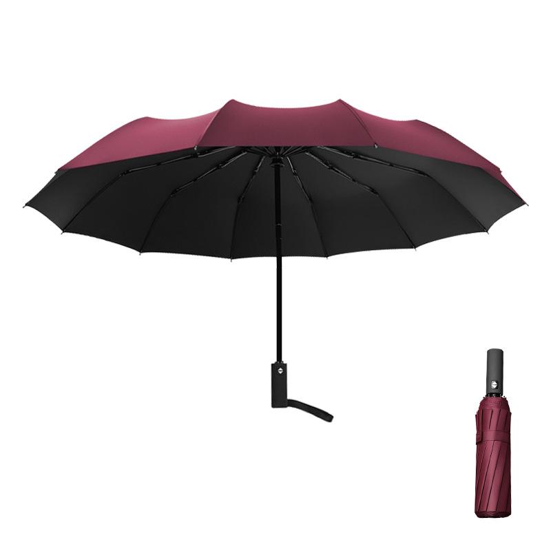 Зонт автоматический большой солнцезащитный складной зонт от непогоды и дождя двойного назначения с двенадцатью косточками автоматический зонт с печатью