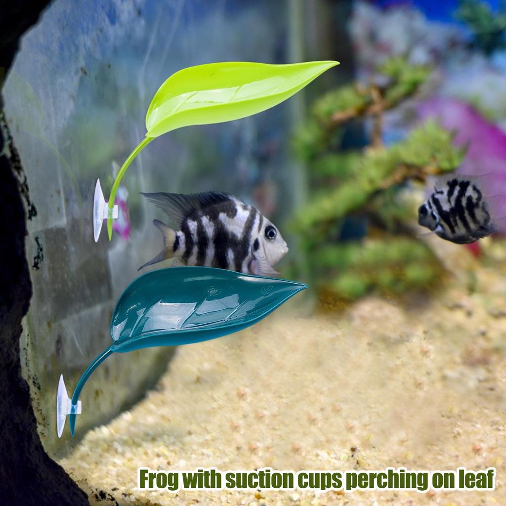 Suction Cup Frog Perch Fish Resting Leaves Reptile Decorations Frog Tank Terrarium Enhancer Turtle Terrace Reptiles Basking