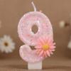 Creative Pink Sunflower Number Birthday Candle Cake Decoration 0-9 Number Candle