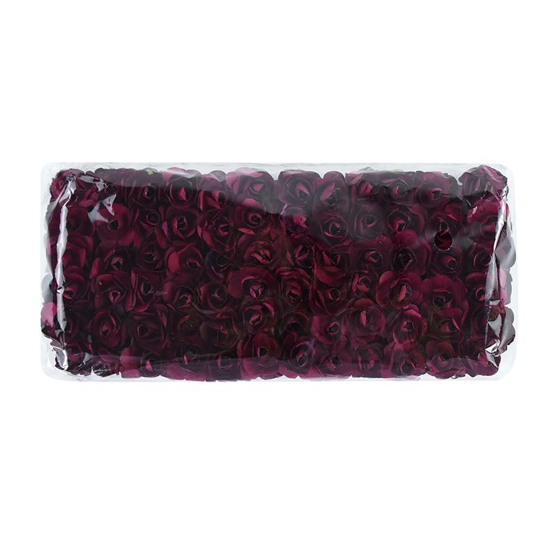 144pcs Mini 2cm Paper Rose Flower Heads Bouquet Artificial For Wedding Home Decoration Scrapbooking DIY Wreath