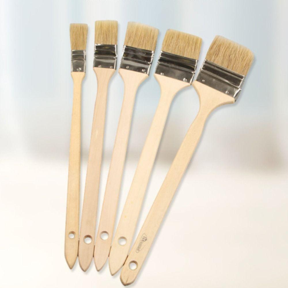 Mixed Pig Mane Hair Elbow Paint Brush Solid Wood Handle Universal Bristle Brush  Painting