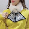 Korean Style Knitted Wool Scarf with Plush Accent - Warm Winter Neck Collar for Women and Students