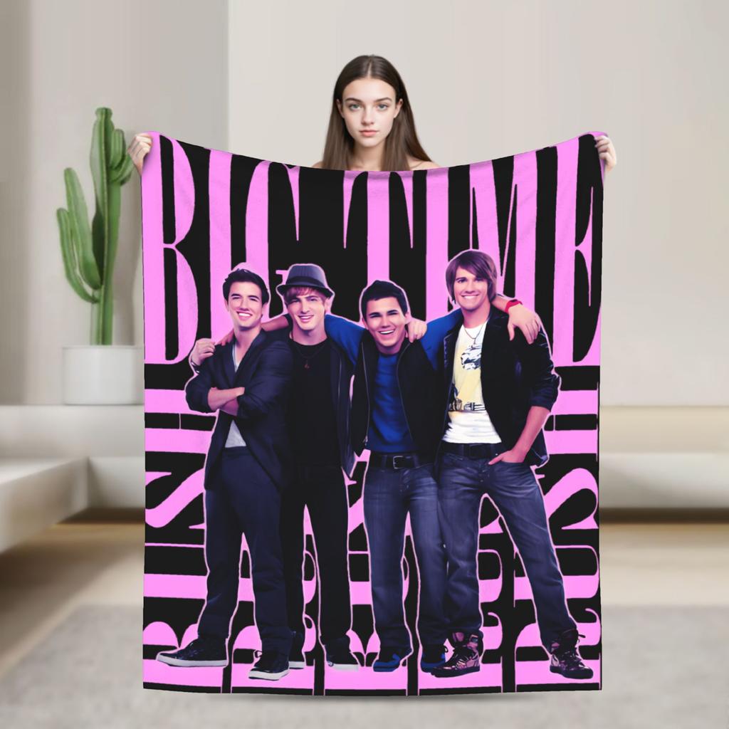 Big Time Rush Band  Flannel Blanket Winter  Super Soft Throw Blanket for Girls Boys Outdoor Funny Bedspread Sofa Bed Cover