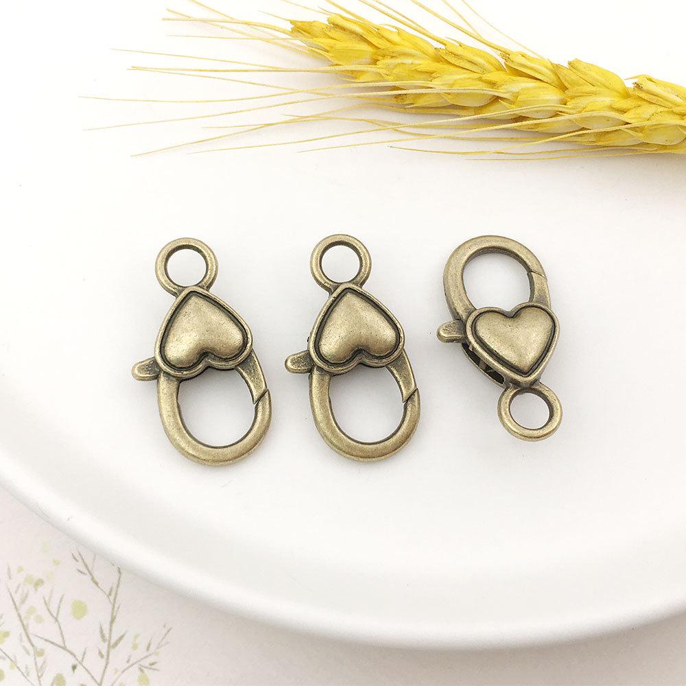 Аксессуары для брелока из цинкового сплава с застежкой-карабином в форме сердца