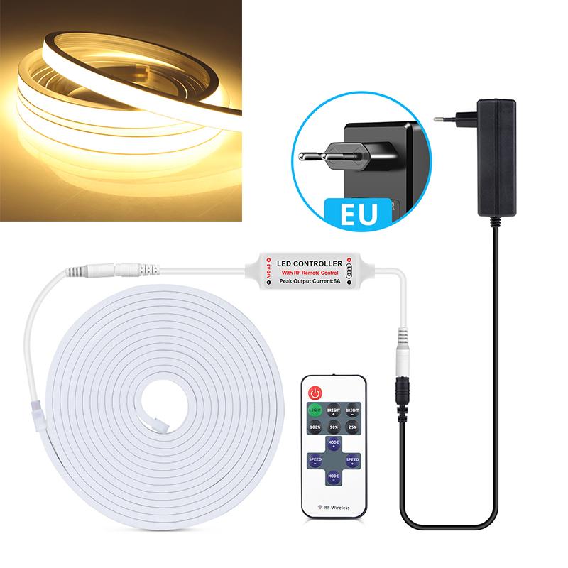 DC 24V Neon Light LED Strip with RF Remote Control Touch Switch 320LED/M Flexible Rope Tube Lamp For Home Christmas Decor With EU or US Plug