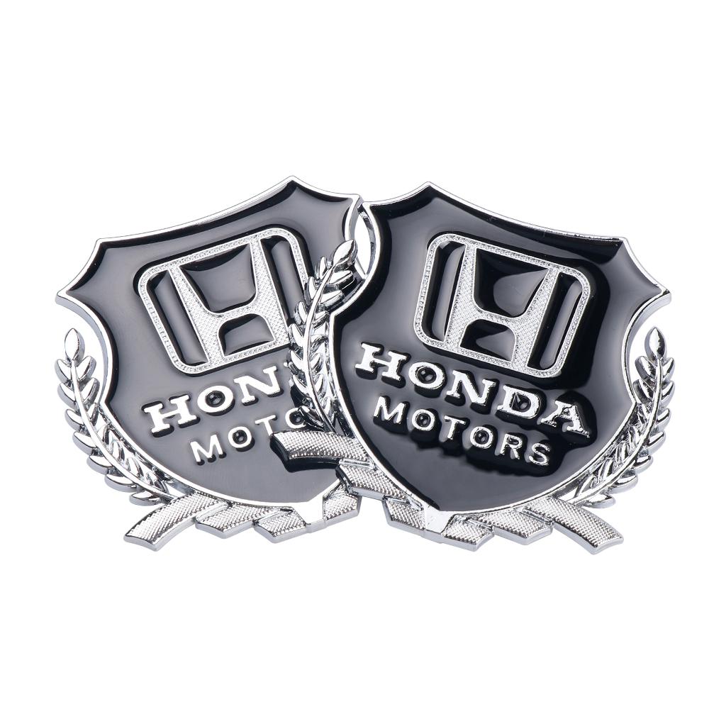 DNFC9 2pcs 3D Car Body Emblem Metal Stickers Trunk Window Decal For Honda Mugen Jazz Fit CRV Civic Type R Accord Odyssey Accessories