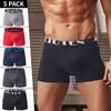 5 Pack Men's Plus Size Boxer Briefs Solid Color Mix Athletic Comfortable Trunks
