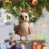 Рождественская елка, украшение в форме курицы, реалистичный внешний вид, мультяшный подвесной кулон, кольцо для ключей от автомобиля, украшение, подарок