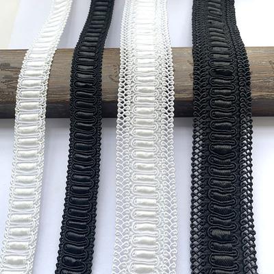 5 м/196,85 дюймов белый черный большой широкий изогнутый кружевной отделкой сороконожка плетеная лента швейная ребристая ткань свадебное ремесло своими руками платье аксессуары украшение