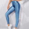 Высокоэластичные женские леггинсы облегающего кроя, однотонные, глянцевые, с высокой талией, штаны для йоги, весна-осень, активная одежда
