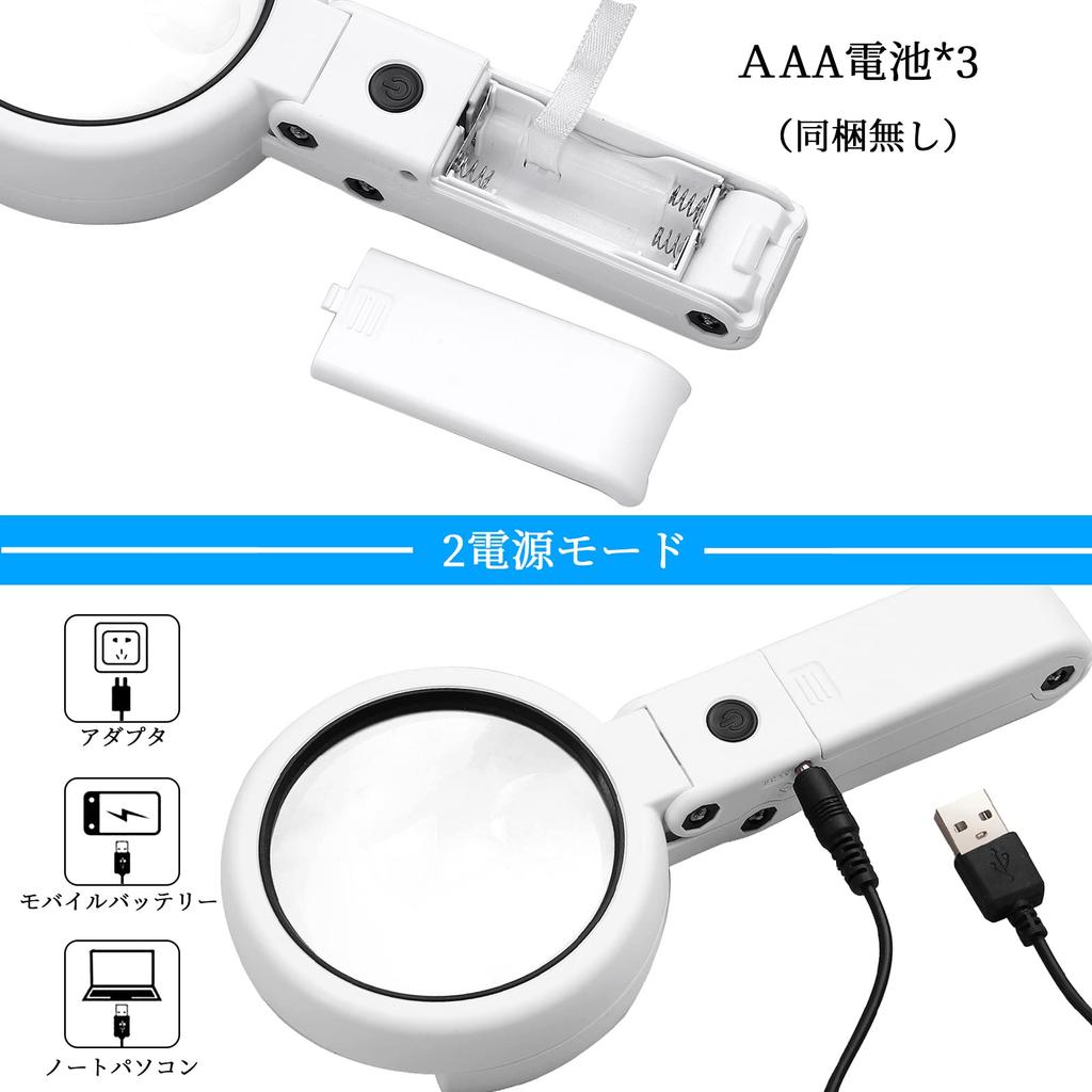 eSynic Handheld Magnifying Glass with LED Standing Tabletop 5x 11x Adjustable Brightness and Up to 6 Hours of Magnifying Glass with Adjustable Ideal