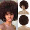 Afro Women Short Kinky Curly Explosive Haircuts Wig Synthetic Fiber Black Brown Grey Blonde Color Wig for Women