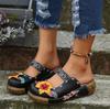 Women Summer Shoes 2025 New Comfort Roman Platform Sandals Women Flower Non-slip Plus Size Baotou Wedge Ladies Slippers