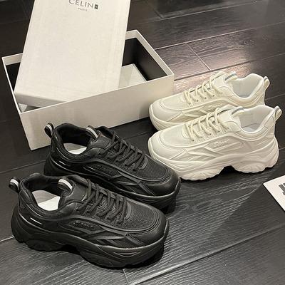 Женские кроссовки, новая модель, модные туфли на толстой подошве, со скрытой платформой, спортивные и повседневные белые туфли