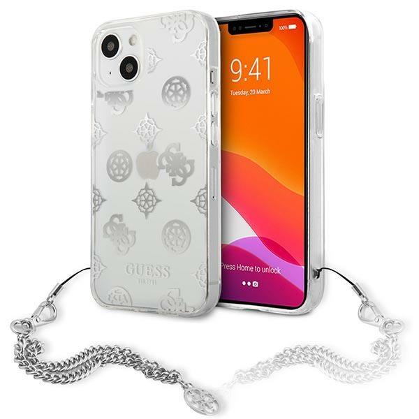 Guess Guhcp13Skspesi Iphone 13 Mini 5,4 Srebrny/Silver Hardcase Kolekcja Peony Chain