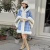 812 #Winter Velvet Thickened Plaid Hooded Fur Collar Cape Woolen Jacket Women'S Warm Button Cape