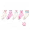 1-12 Years Children's Socks 5 Pairs Spring Summer Cartoon Ultra-thin Mesh Stockings Plaid Sock