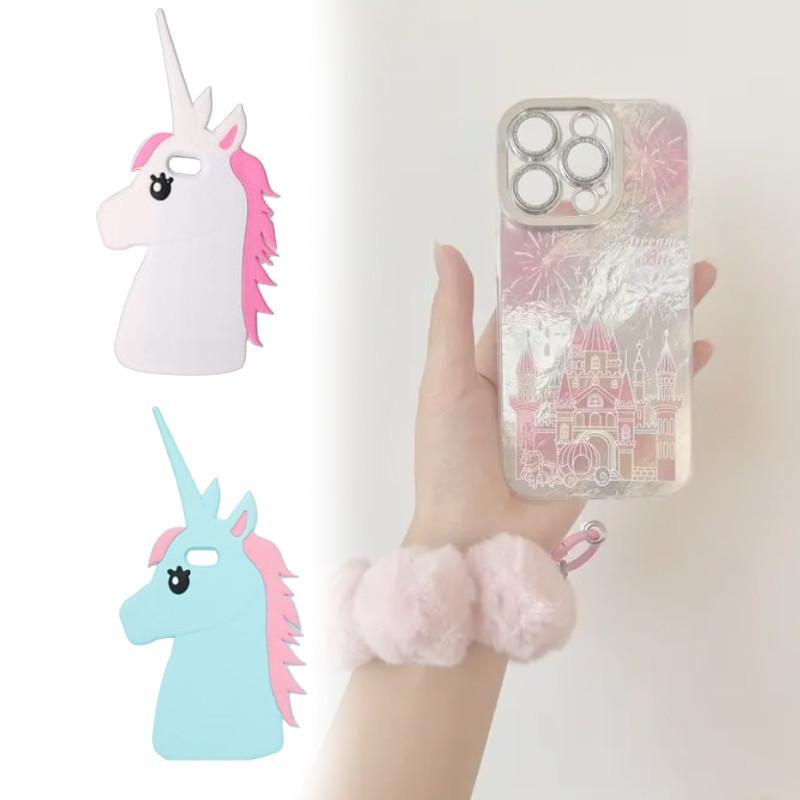 Iphone Silicone Case With Embossed Rainbow Horse For Creative And Cute Phone Protection
