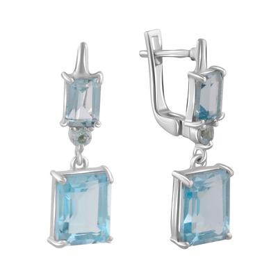Серебряные серьги с натуральным топазом 7.85ct (2089506)