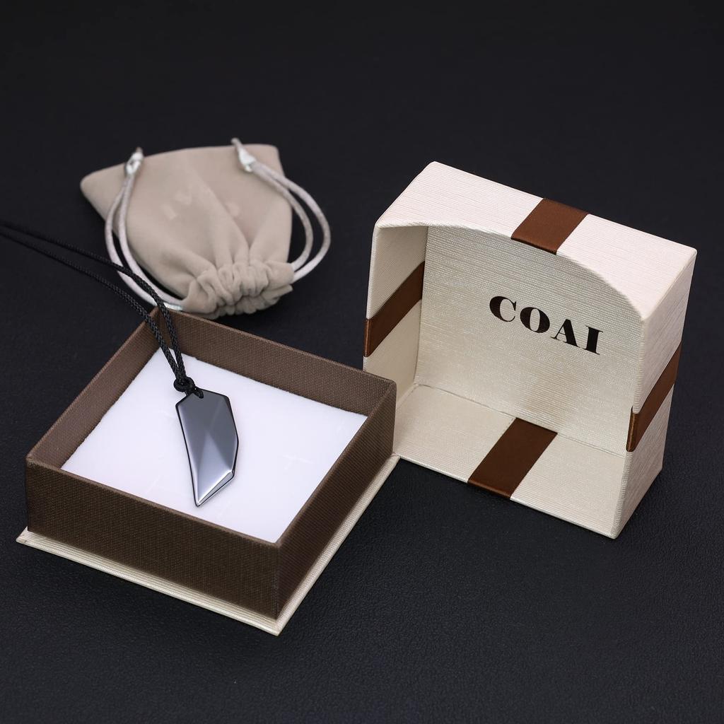 Koai Terahertz Ore Wolf Fang Amulet Pendant Necklace for Men
