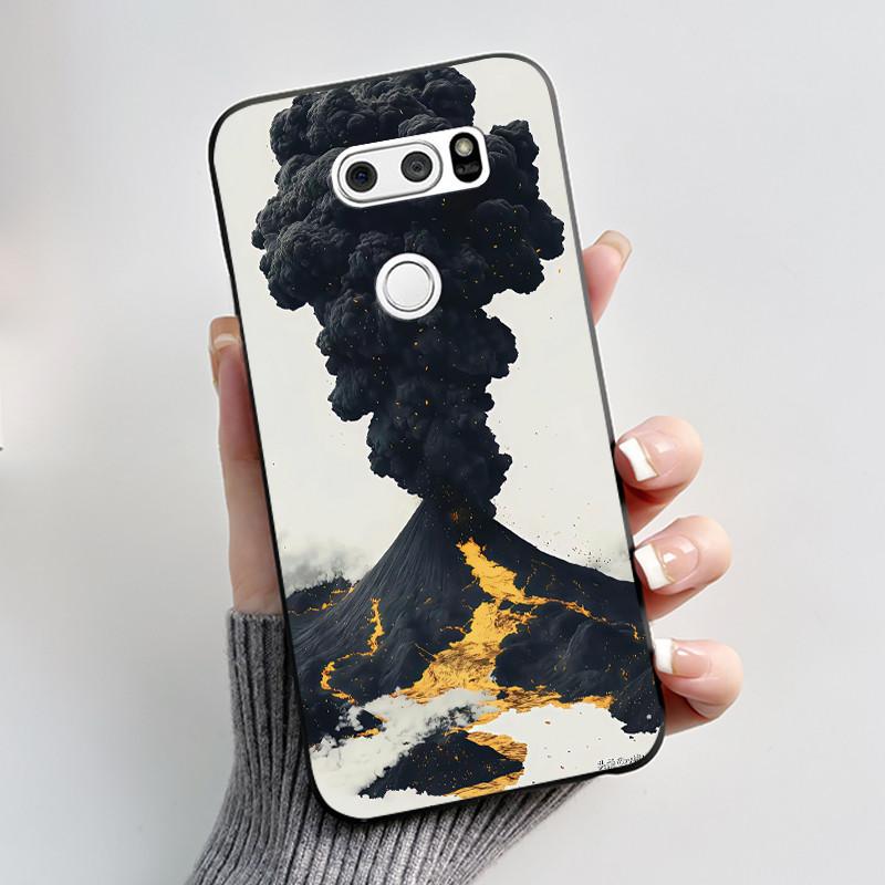 Чехол для LG V30 V30+ V30S V30S+ V35 V35+ ThinQ Тонкий Мягкий Черный Силиконовый Чехол Эстетичный Роскошный Милый Крутой Задняя Крышка для Мальчиков Девочек