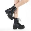 Women Shoes Boots Black Dark Cool Thick Bottom Platform Harajuku Shoes With Metal Chain Gothic Punk Girls Shoes Footwear