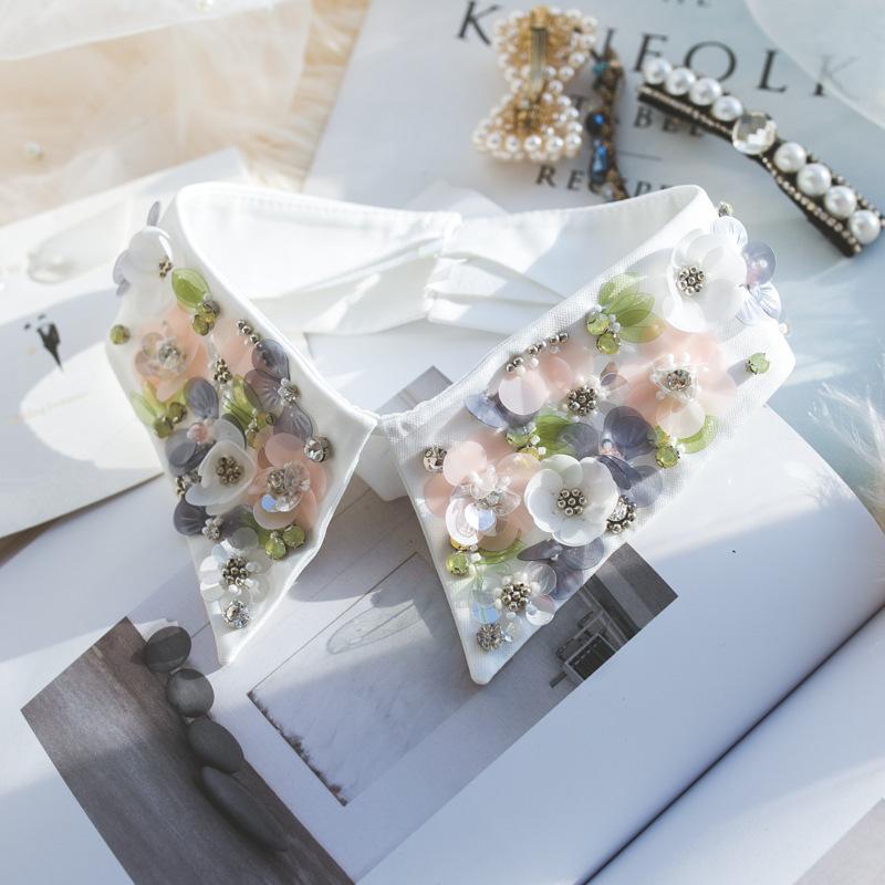 Мода Женщины Блестки Съемные Воротники Искусственные Белые Черные Ложные Воротники Женщина Галстук Мода Съемный Бриллиант Искусственный Воротник Женщины