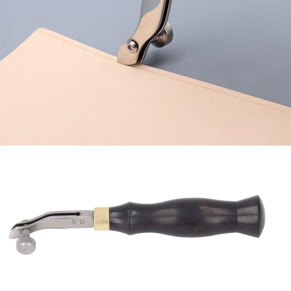 Wooden Handle Leather Edge Creaser Stainless Steel Leather Groover Tool For Leathercraft