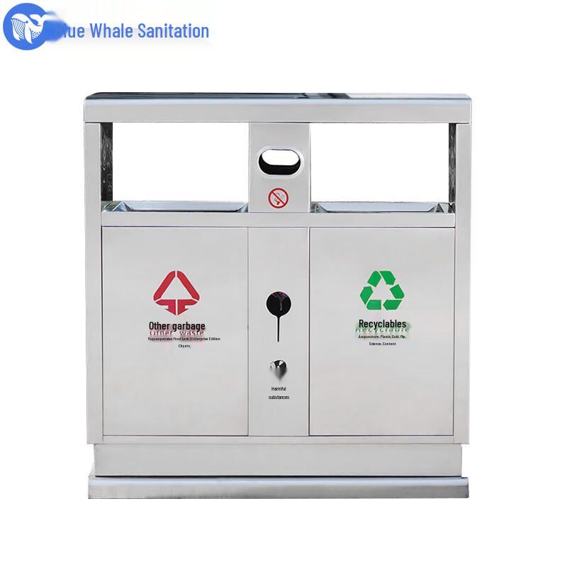 Stainless Steel Outdoor Waste Sorting Bin