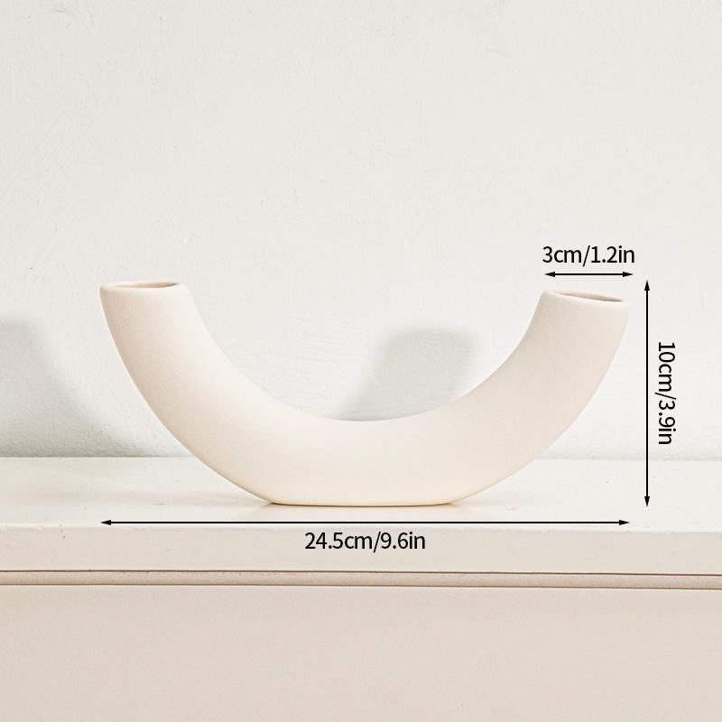 Керамическая ваза INS Белая скандинавская ваза Круглая полая керамическая ваза-пончик Цветочный горшок Декоративные вазы для сухоцветов Украшение гостиной
