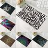 Black White Zebra Print Modern Carpet Mat Rug Non-Slip Fast Drying Easy Clean Home Decor for Bathroom Kitchen Door Outdoor