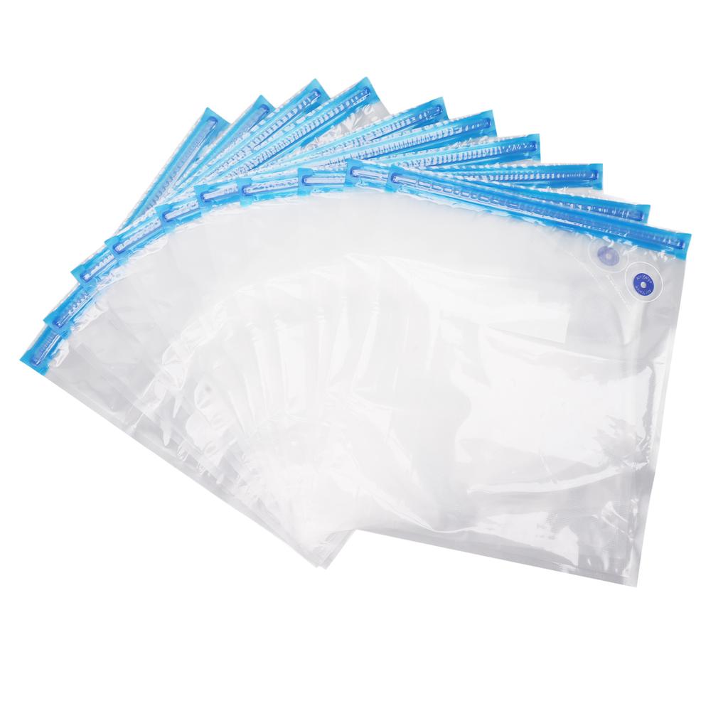 10Pcs Food Vacuum Bag Odorless Space Saving Vacuum Bag with Pump for Home Sup market
