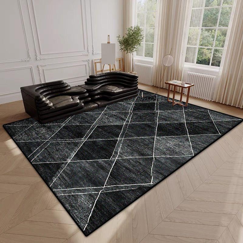 Modern Simple Style Plaid Pattern Decor Rug for Living Room Soft Easy Clean Sofa Table Mat Big Size Cloakroom Non-slip Carpet