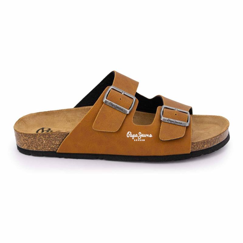 Однотонные мюли с плоскими пряжками и двумя ремешками Мужской PEPE JEANS